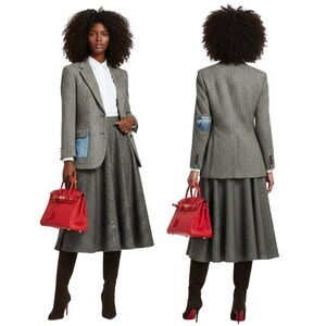 Vintage Men's Harris Tweed Upcycled Herringbone Statement Blazer